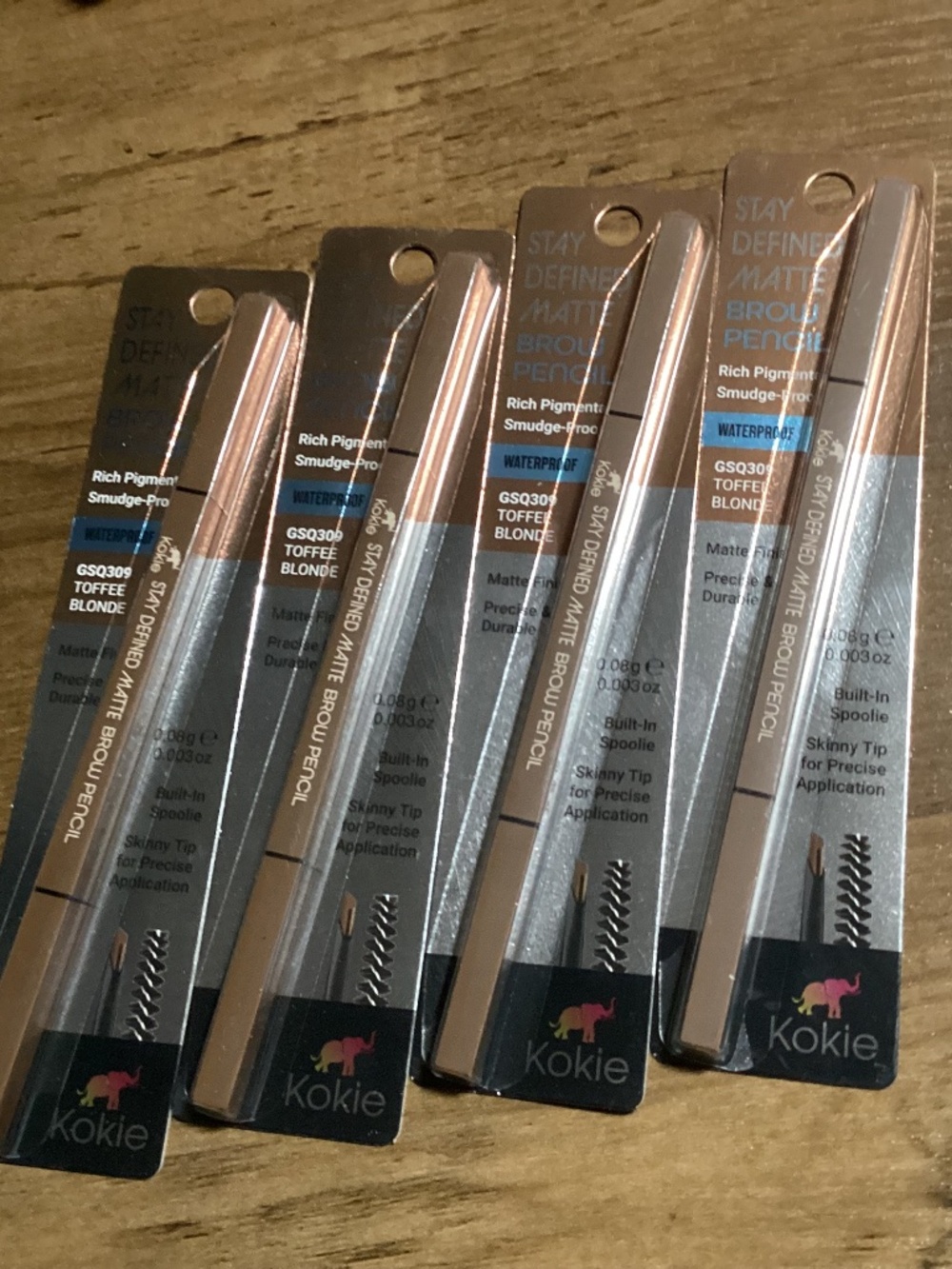 Kokie Stay Defined Matte Brow Pencil Toffee Blonde Waterproof Matte Finish New